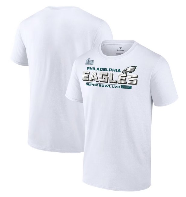 Men's White Philadelphia Eagles Super Bowl LVII Vivid Striations T-Shirt